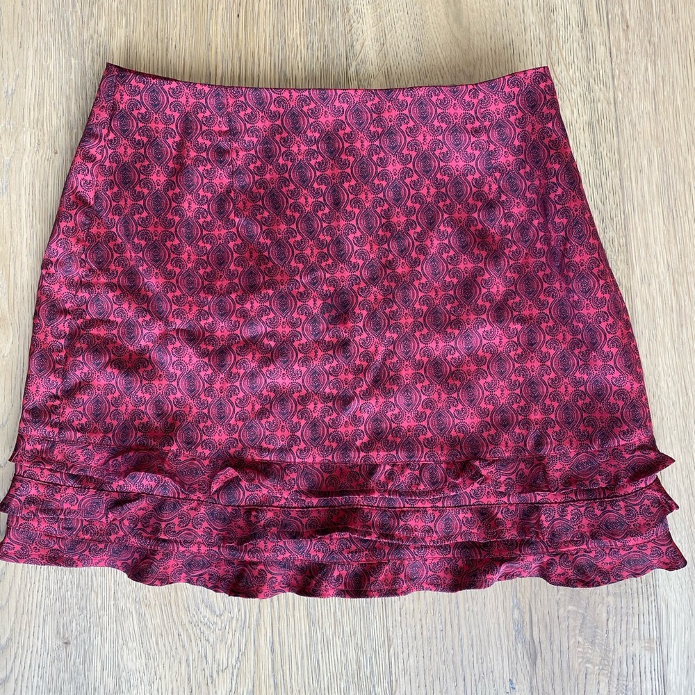 Silk mini skirt